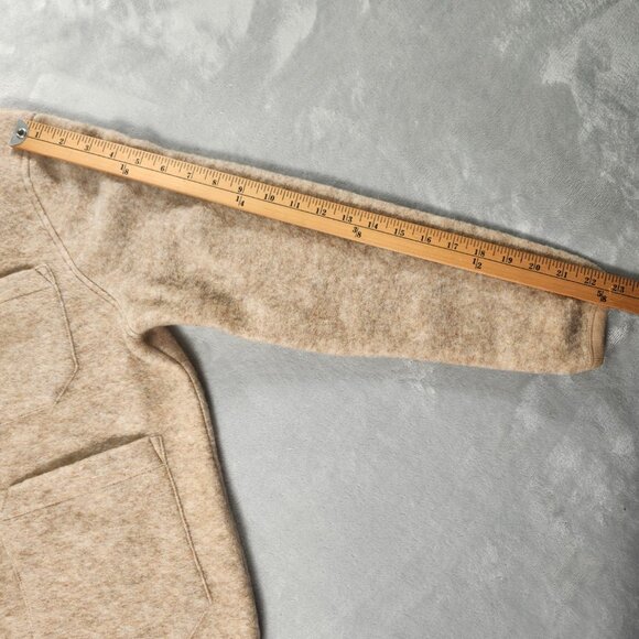 Universal Works Mens Wool Blend Fleece Cardigan Jacket Beige Size S Button Front - Picture 11 of 11